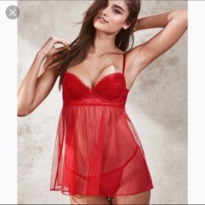 Victoria’s secrets red lace babydoll lingerie